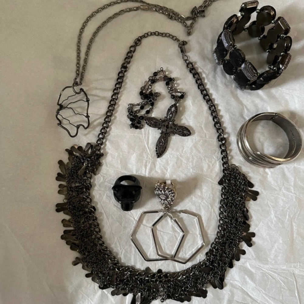 Elegant Black and Silver Necklace